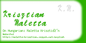 krisztian maletta business card